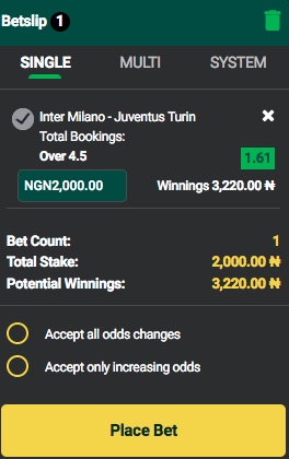 Sahara Games Over 4.5 bookings tip for Inter vs Juventus