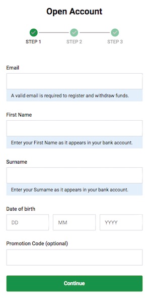 Bet9ja registration form