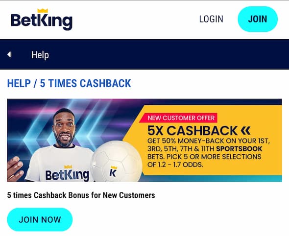 Betking Bonus page