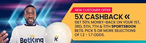 Betking 5 times Cashback bonus for new members