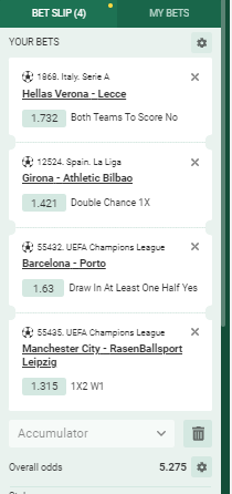 Betwinner Acca 27th to 28th November 2023