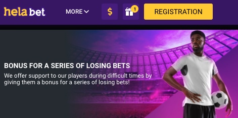 Helabet losing bet bonus