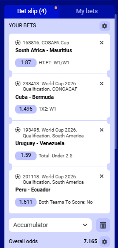 Paripesa Acca 10th to 11th June 2025