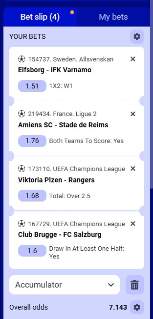 Paripesa Acca 11th to 12th August 2025
