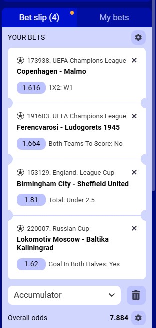 Paripesa Acca 12th to 13th August 2025