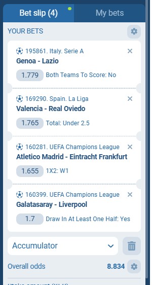 1XBet Acca 29th to 30th September 2025