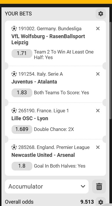 Melbet Acca Tip 27th to 28th September 2025