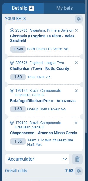 1XBet Acca 10th to 11th November 2025