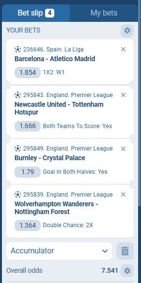 1XBet Acca 2nd to 3rd December 2025