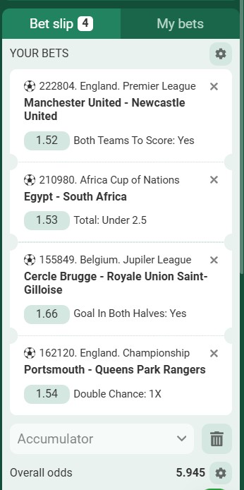 Betwinner Acca 25th to 26th December 2025