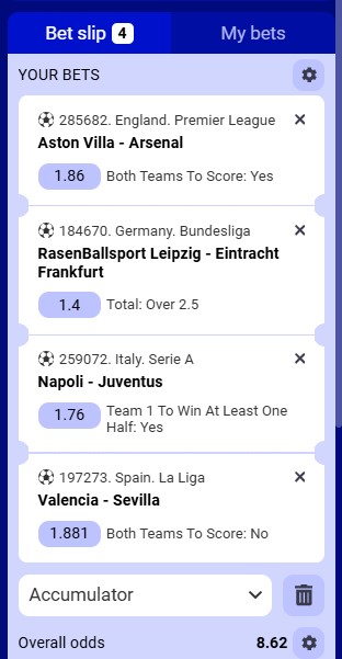 Paripesa Acca 6th to 7th December 2025