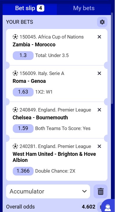 Paripesa Acca 29th to 30th December 2025