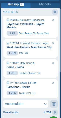 1XBet Acca 14th to 15th March 2026
