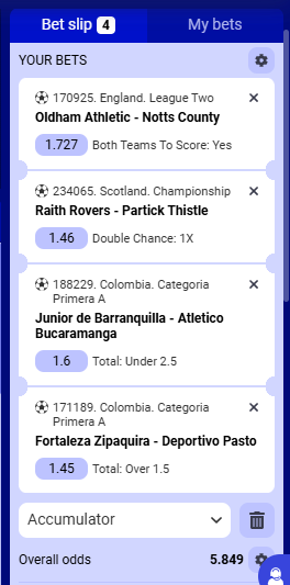 Paripesa Acca 24th to 25th March 2026