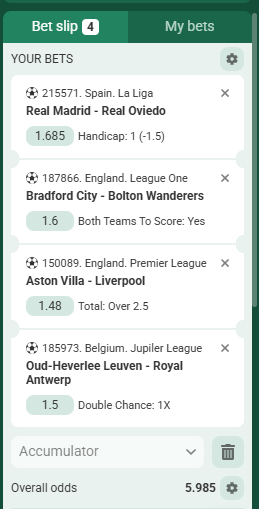 Betwinner Acca 14th to 15th May 2026