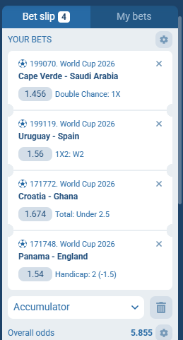 1XBet Acca 27th June 2026