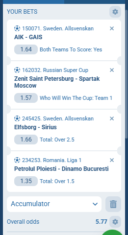 1XBet Acca 18th to 19th July 2026