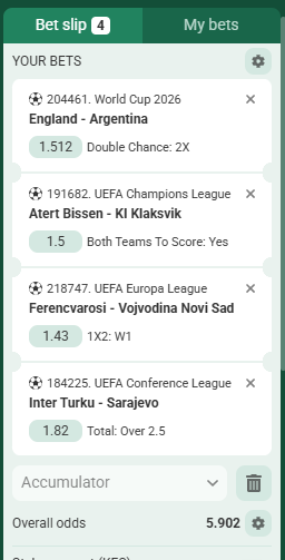 Betwinner Acca 15th to 16th July 2026