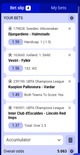 Paripesa Acca 13th to 14th July 2026