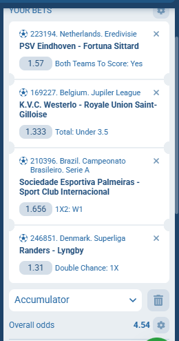 1XBet Acca 8th to 9th August 2026
