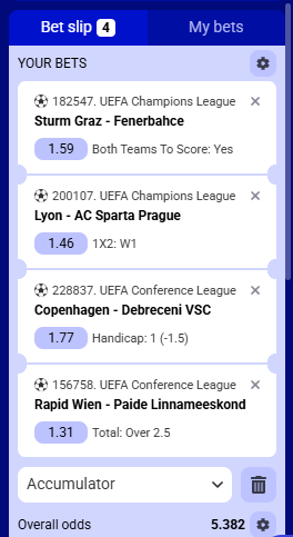 Paripesa Acca 11th to 12th August 2026