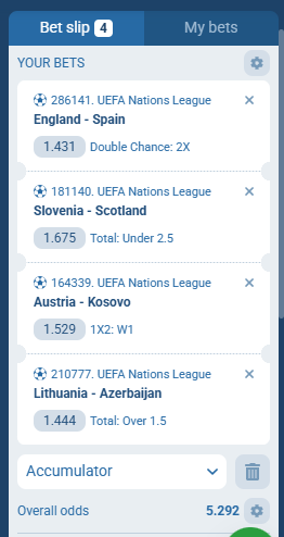 1XBet Acca 26th to 27th Sept 2026
