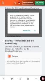 Anleitung zur Betano App Installation Seite 3