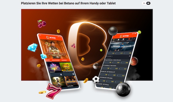 Betano Werbung für die Sportwetten App