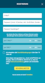 Anmeldefenster in der sportwetten.de Web-App