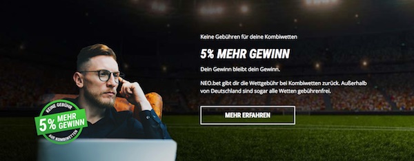 Keine Wettsteuer auf NEO.bet Kombiwetten