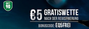 Bet90 Freebet zur Registrierung
