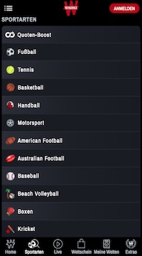 Winamax Sportsbook mobil Teil 1