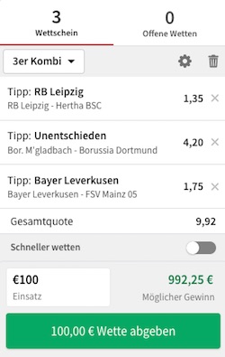 Tipico Wettschein Bundesliga