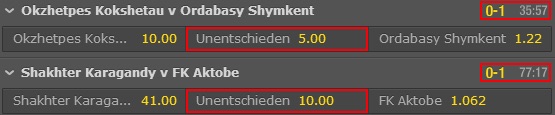 Wetten gegen Remis Vergleich bei Bet365