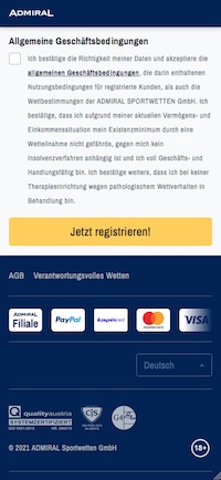 Admiral mobile Registrierung Part 3