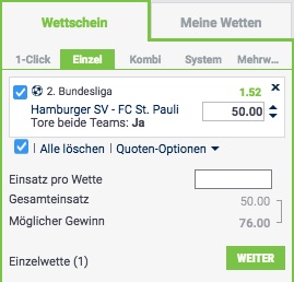 Bet-at-home HSV gegen St. Pauli Wettschein