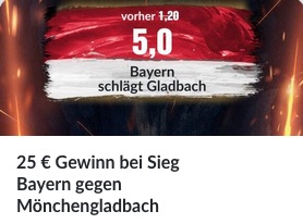 BildBet Boost auf Bayern gegen Gladbach Saison 2021/22