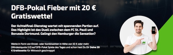 Mobilebet Freebet zum DFB Pokal Achtelfinale 2021/22