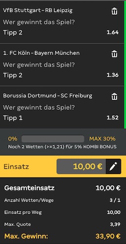 xtip wettschein zur bundesliga kombi