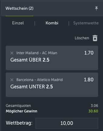 Serie A und La Liga in einer Kombi