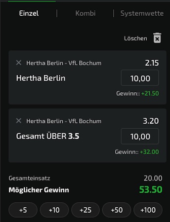 mobilebet boost zu hertha bochum