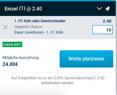 Mybet Wette zu Leverkusen - Köln