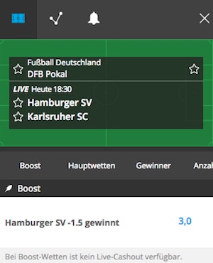 NEO.bet Boost Wette auf Hamburger SV gegen Karlsruher SC