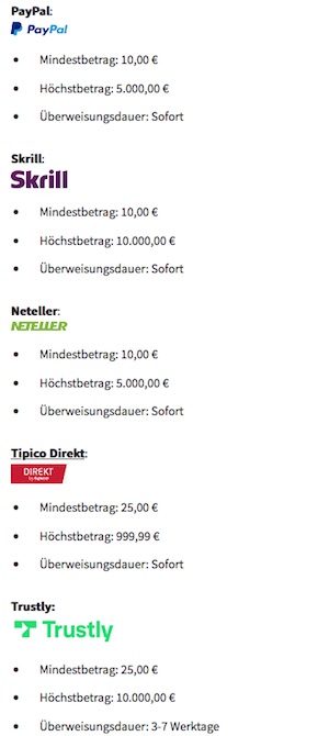 Tipico Einzahlungsmethoden Teil 2