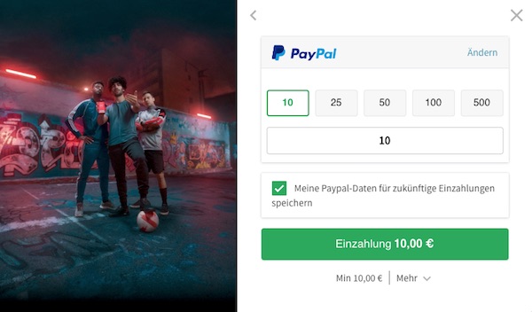 Tipico Einzahlung via PayPal