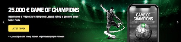 Unibet 25000 Euro Quiz zum Champions League Achtelfinale 2022