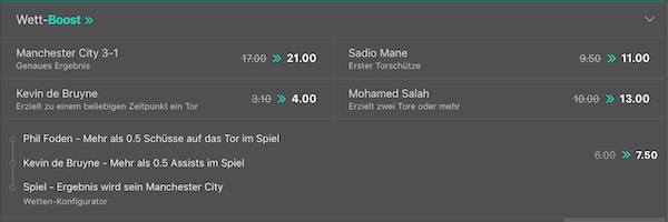 Nutze erhöhte Bet365 Quoten für deine City- Pool Wetten!