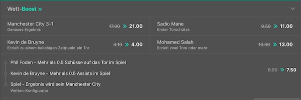 Nutze erhöhte Bet365 Quoten für deine City-  Pool Wetten!