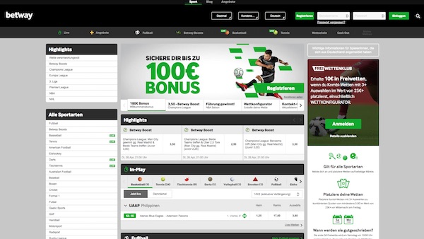 Betway Homepage