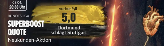 BildBet Superboost Quote auf BVB gegen Stuttgart